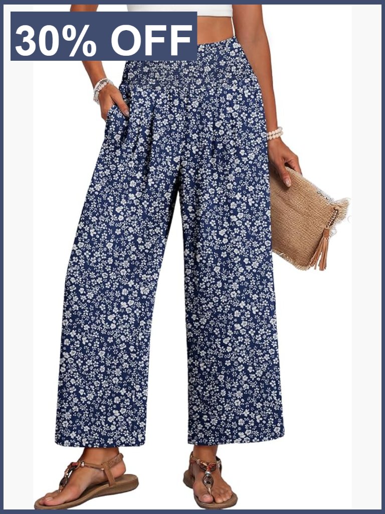 High Waisted Wide Leg Palazzo Pants With Pockets Lounge Trousers
